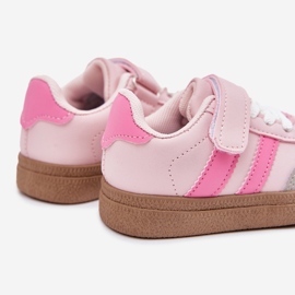 Sneaker sneaker scarpe sportive in velcro rosa 2