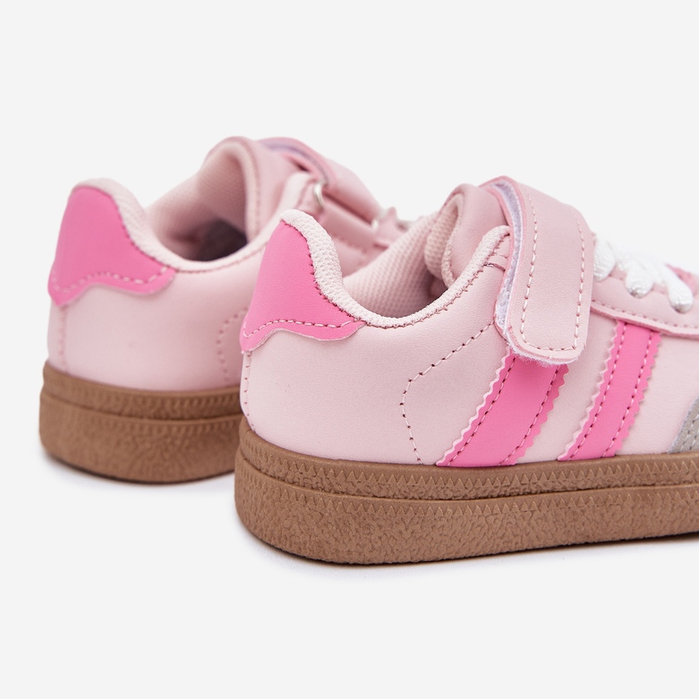 Sneaker sneaker scarpe sportive in velcro rosa 2