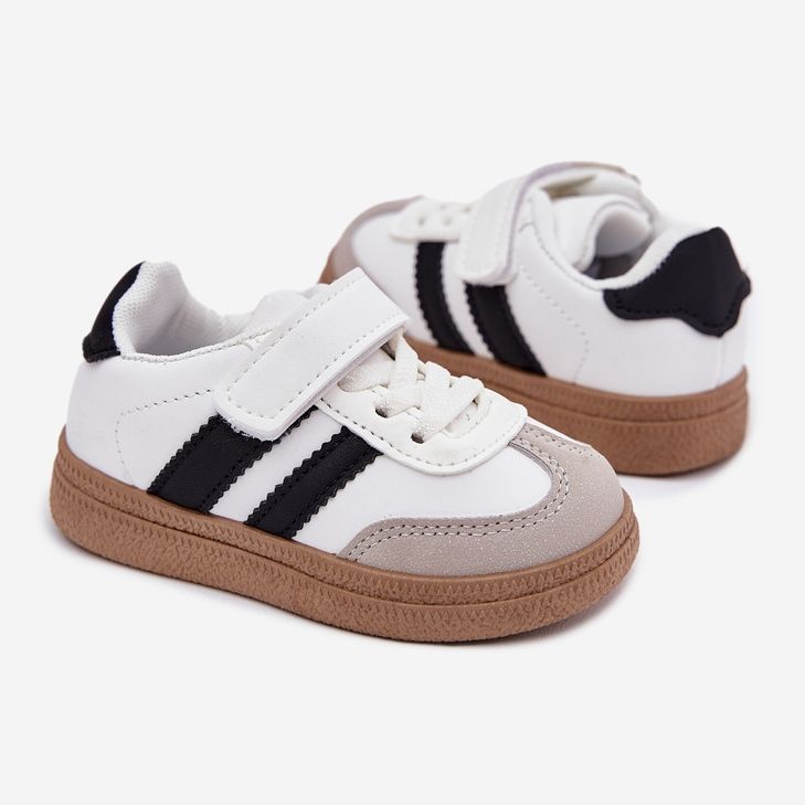 Scarpe da ginnastica sneaker sneaker con velcro bianco bianca 2