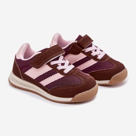 Scarpe sportive per le scarpe da ginnastica per il velcro marrone 1