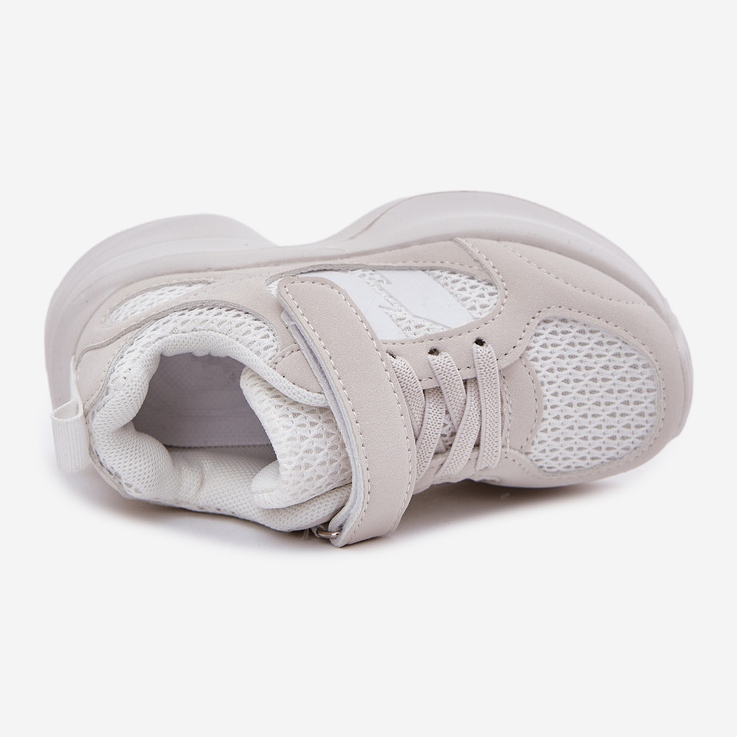 Scarpe da ginnastica sneaker sneaker con velcro bianco bianca 2