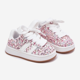 Scarpe sportive per ragazze con un motivo unicorno rosa 1
