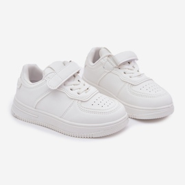 Scarpe sportive per bambini con eco in pelle bianca bianco 1