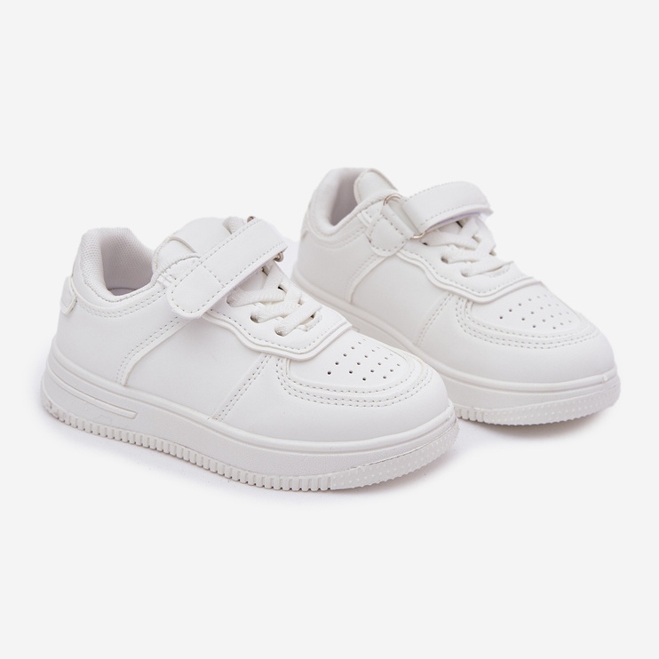 Scarpe sportive per bambini con eco in pelle bianca 1