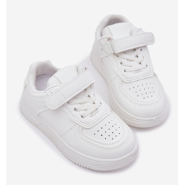 Scarpe sportive per bambini con eco in pelle bianca bianco 2