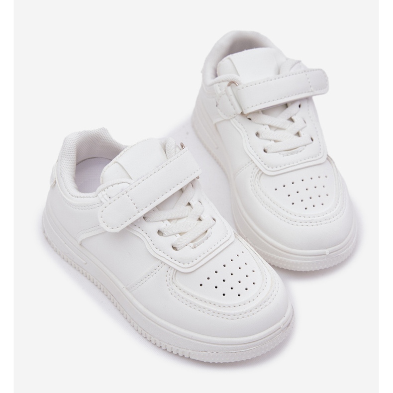 Scarpe sportive per bambini con eco in pelle bianca 2