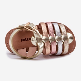 Sandali per bambini delle ragazze con eco in pelle d'oro 2