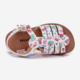 Sandali per bambini con eco in pelle in frutta multicolore bianco 2