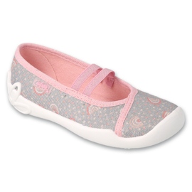 Slipisti per ragazze Befado 116Y328 Grigio-rosa 1