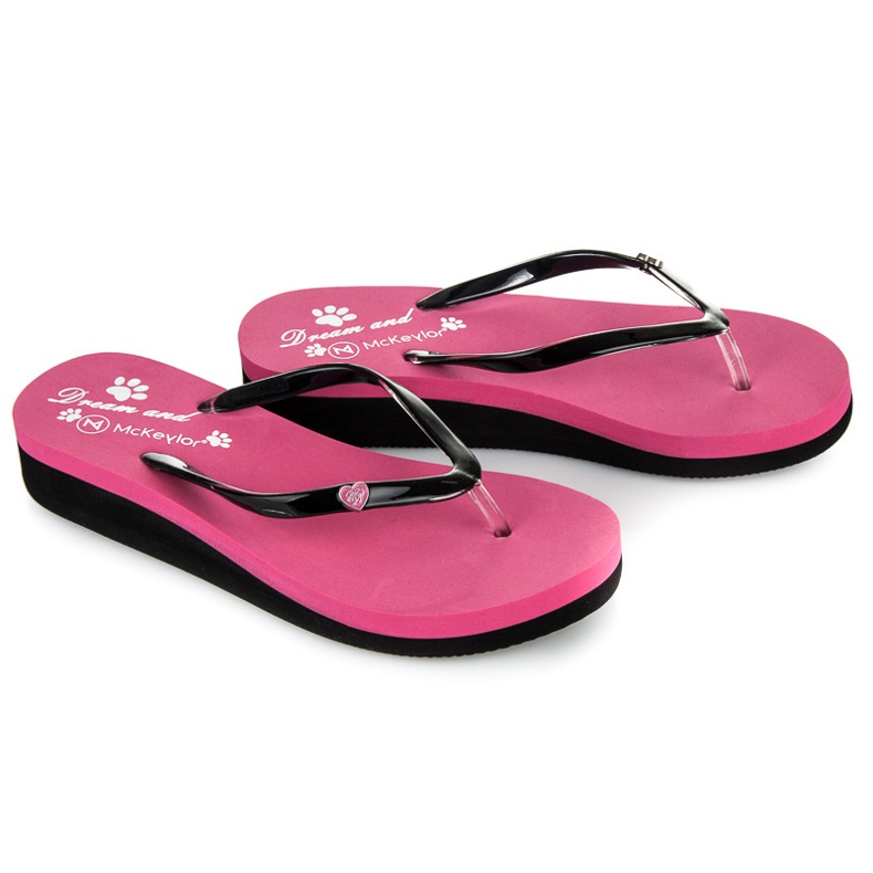 Mckeylor Ciabatte rosa con zeppa 1