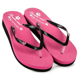 Mckeylor Ciabatte rosa con zeppa 2