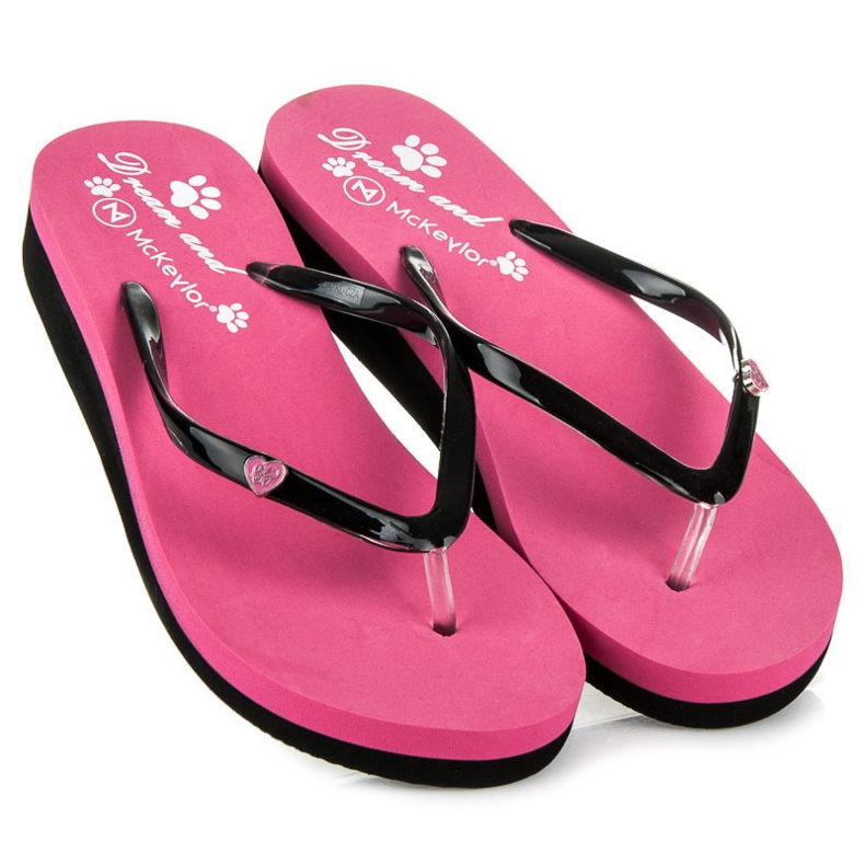 Mckeylor Ciabatte rosa con zeppa 2