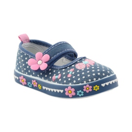 American Club Sneakers con sottopiede in pelle americana a pois rosa blu bianco 1