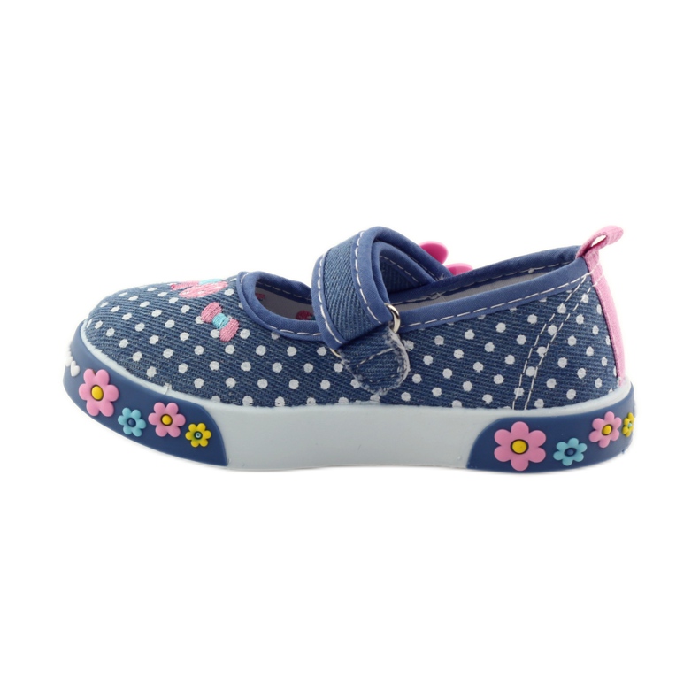 American Club Sneakers con sottopiede in pelle americana a pois rosa blu bianco 2