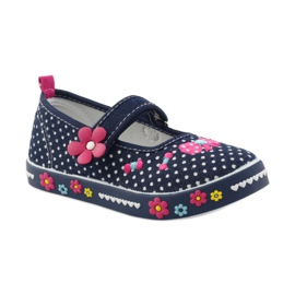 American Club Sneakers con sottopiede in pelle americana a pois blu navy rosa bianco 1