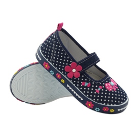 American Club Sneakers con sottopiede in pelle americana a pois blu navy rosa bianco 3