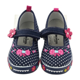 American Club Sneakers con sottopiede in pelle americana a pois blu navy rosa bianco 4