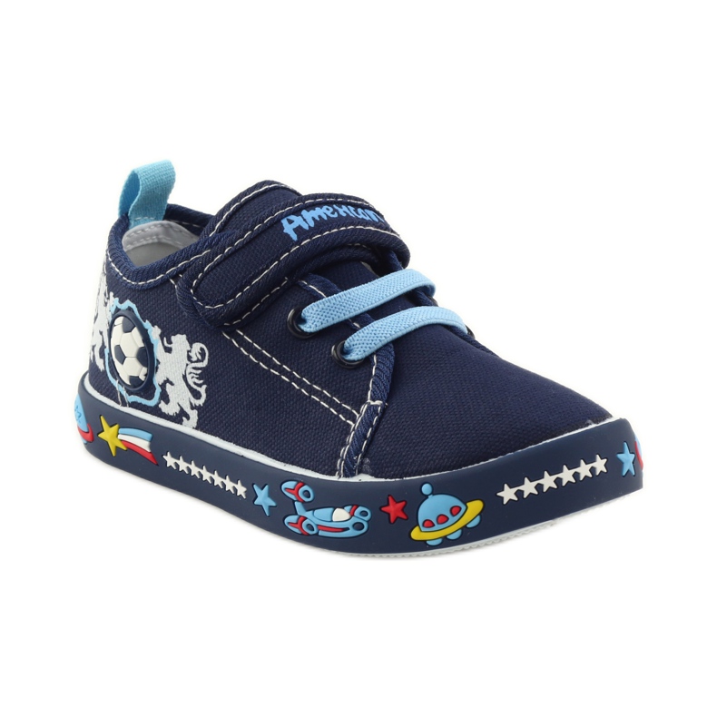 American Club Sneakers sneakers americane sottopiede in pelle blu navy blu bianco 1