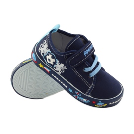 American Club Sneakers sneakers americane sottopiede in pelle blu navy blu bianco 3