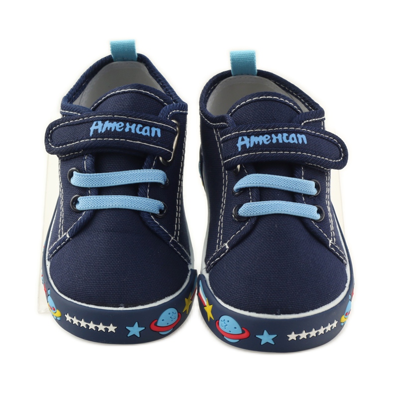 American Club Sneakers sneakers americane sottopiede in pelle blu navy blu bianco 4