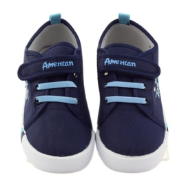 American Club Sneakers sneakers americane sottopiede in pelle blu navy blu 4