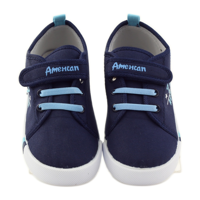 American Club Sneakers sneakers americane sottopiede in pelle blu navy blu 4