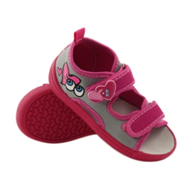 American Club Sandali con soletta in pelle americana rosa grigio 3