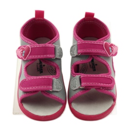 American Club Sandali con soletta in pelle americana rosa grigio 4