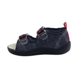 American Club Sandali con soletta in pelle americana blu navy rosso 2