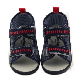 American Club Sandali con soletta in pelle americana blu navy rosso 4