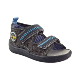American Club Sandali con soletta in pelle americana grigio blu 1