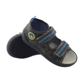 American Club Sandali con soletta in pelle americana grigio blu 3