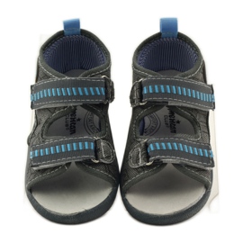 American Club Sandali con soletta in pelle americana grigio blu 4