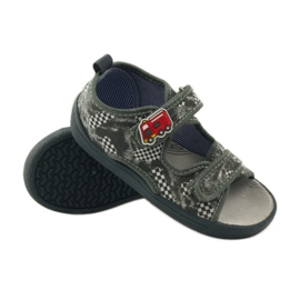 American Club Sandali con soletta in pelle americana grigio bianca 3