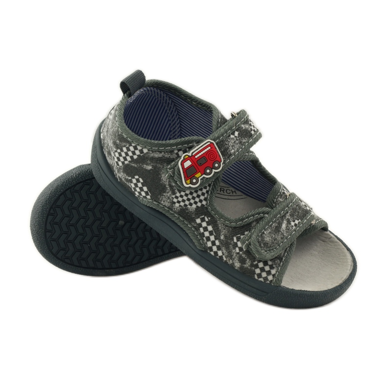 American Club Sandali con soletta in pelle americana grigio bianca 3