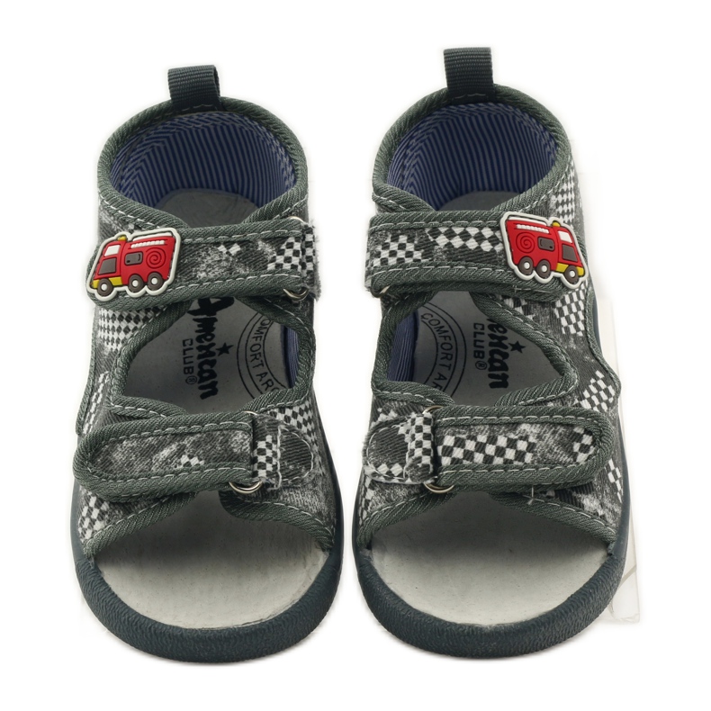 American Club Sandali con soletta in pelle americana grigio bianca 4