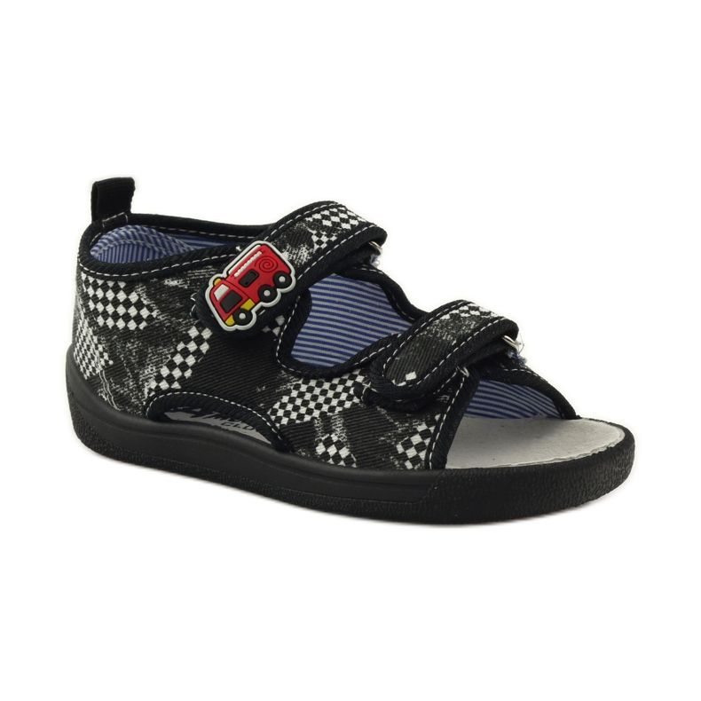 American Club Sandali con soletta in pelle americana bianca nero 1