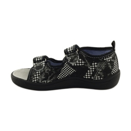 American Club Sandali con soletta in pelle americana bianco nero 2
