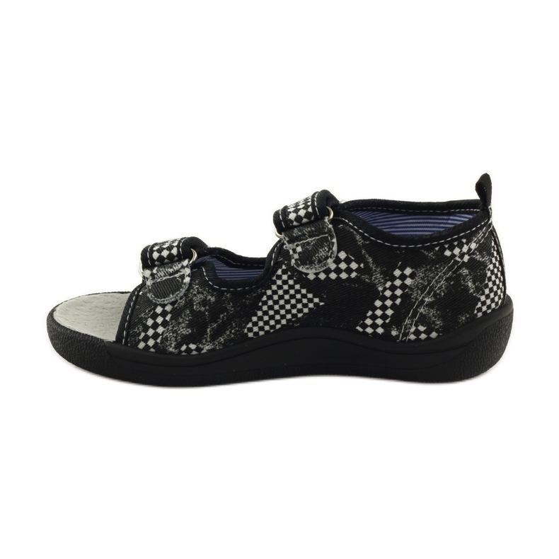 American Club Sandali con soletta in pelle americana bianco nero 2