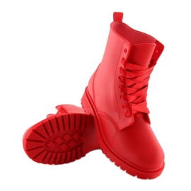 Stivali con lacci rossi galosce D56P rosse rosso 5