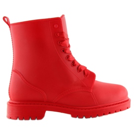 Stivali con lacci rossi galosce D56P rosse rosso 6
