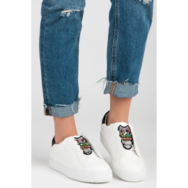 Vices Sneakers slip-on con gufi bianco 1