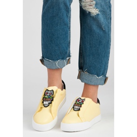 Vices Sneakers slip-on con gufi giallo 1