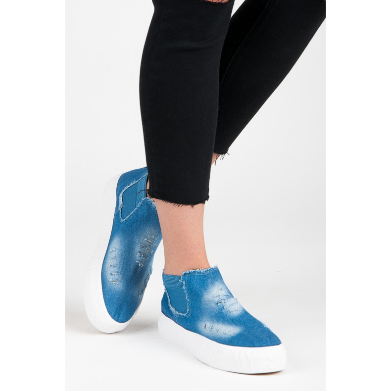 Seastar Slipons in denim sopra la caviglia blu 1