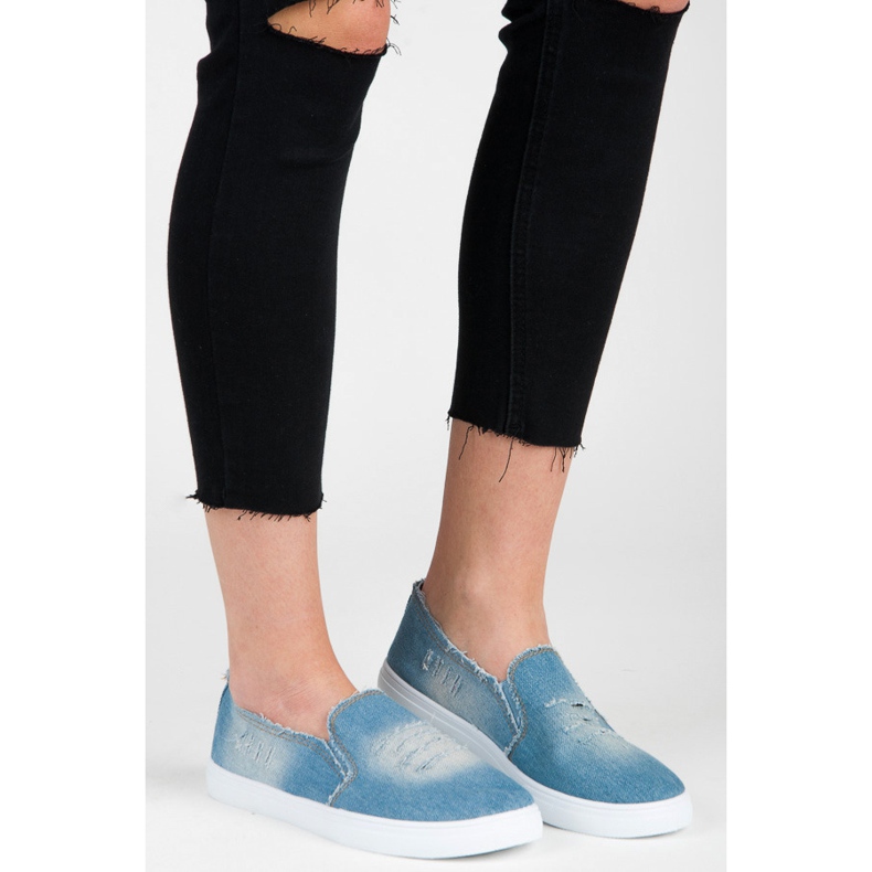 Bella Paris Ciabattine in denim blu 1