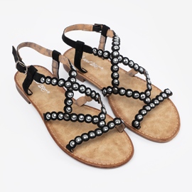 Sandali neri decorati con borchie nero 2