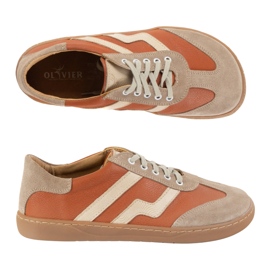 Scarpe in pelle da donna a piedi nudi Olivier Eliza Rude arancia 1