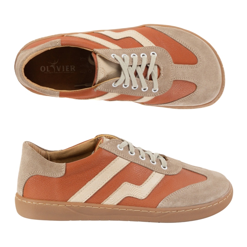 Scarpe in pelle da donna a piedi nudi Olivier Eliza Rude arancia 1