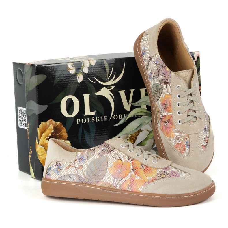 Scarpe da donna a piedi nudi da donna Olivier Eliza Beige Flowers 2