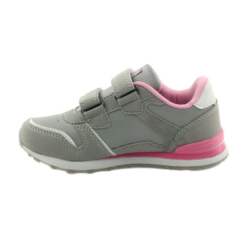 American Club Intarsio in pelle americana con velcro sportivo rosa grigio bianco 2
